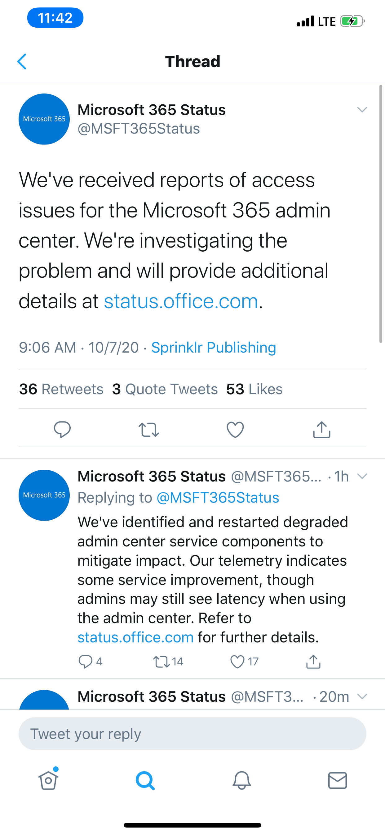 Office 365 Monitoring: Microsoft 365 Admin Center Outage 10/7/ 2020