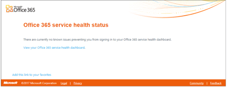 Office 365 Health Status